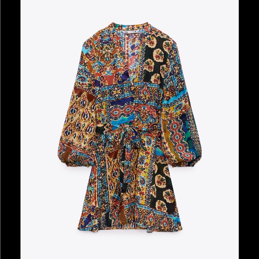 Zara Printed Dress with belt